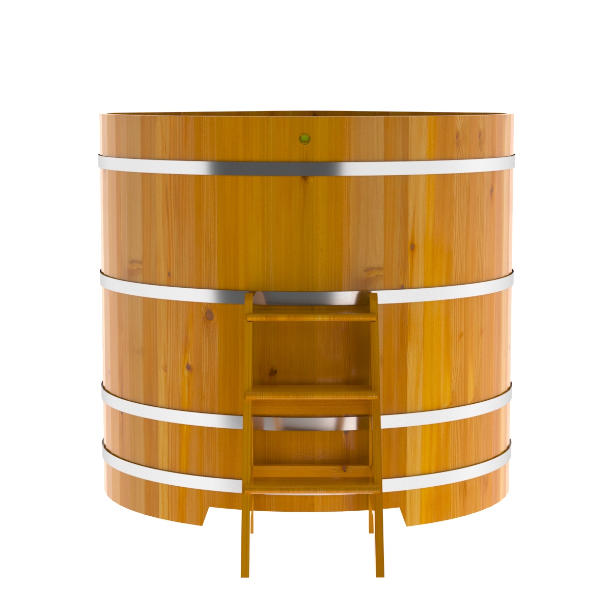 2324 Купель угловая из лиственницы Рустик 1,37х1,37х1,4 натуральная Alyarus  - Вид №4