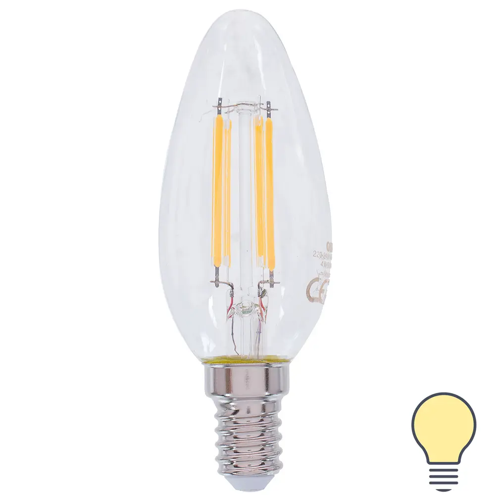 Лампа светодиодная Osram E14 4 Вт 470 Лм свет тёплый белый 18609965 STLM-2012797 