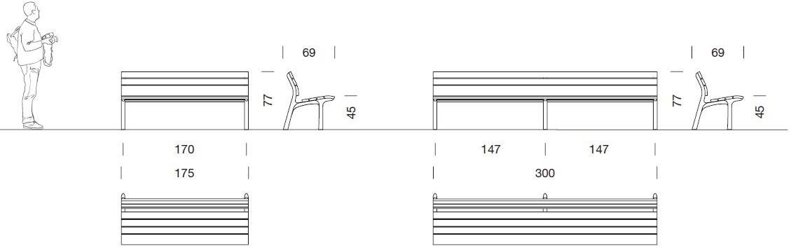 URBIDERMIS Деревянная скамейка со спинкой Neoromántico sun-id-1413564 - Вид №3