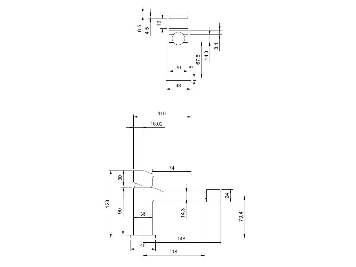 Смеситель для биде OMNIRES слайд ARCH-00150404 - Вид №3