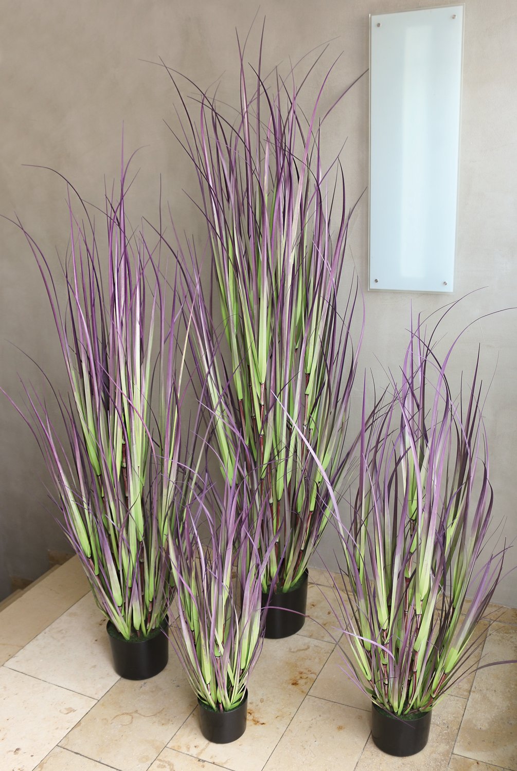 4551 805 a3 Кустарник имитация травы, горшечный, 150см, зелено-розовый H-andreas  - Вид №1