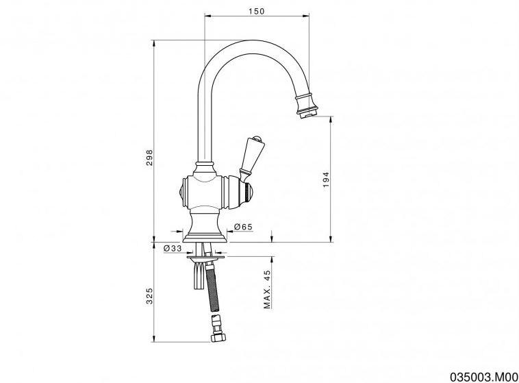 Bronces Mestre Смеситель для раковины, однорычажный Retro 035003.m00.50 - Вид №1