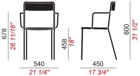 COLOS Штабелируемый стул из листового металла с подлокотниками C1 sun-id-1429801 - Вид №5