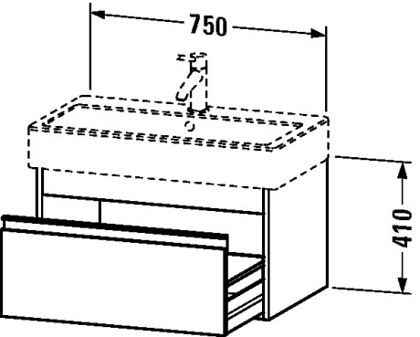 KT668701818 Тумбочка подвесная Ketho #KT6687 750 x 440 мм Белый матовый, декор Duravit - Вид №1