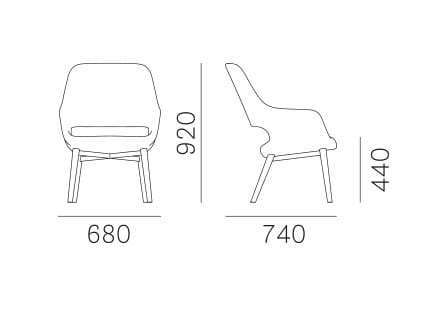 Тканевое кресло с подлокотниками Pedrali Babila ARCH-00004644 - Вид №4