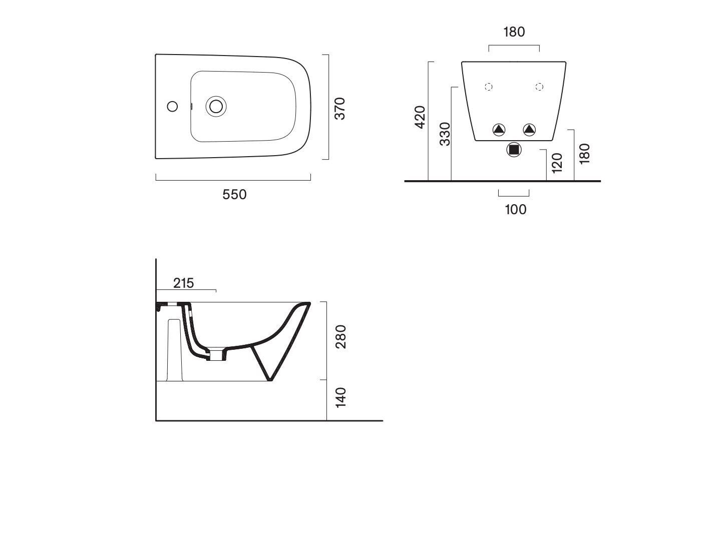 Подвесное биде с переливом CERAMICA CATALANO ARCH-00132685 - Вид №4