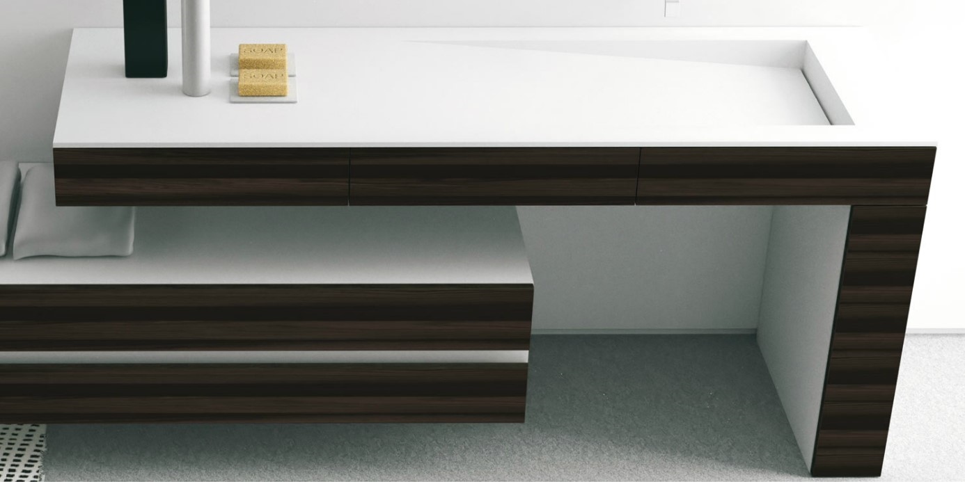 Moma Design Раковина подвесная с ящиком SLIM XS 1600 белая XS116008 - Вид №1