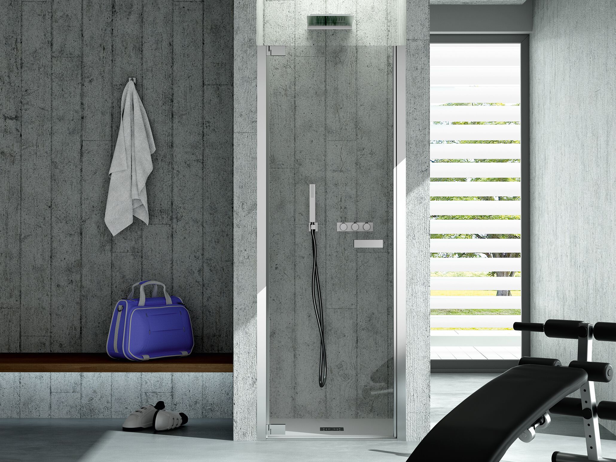 Алюминиевая и стеклянная душевая кабина с распашной дверью CSA Box Doccia Сара ARCH-00097916 - Вид №1