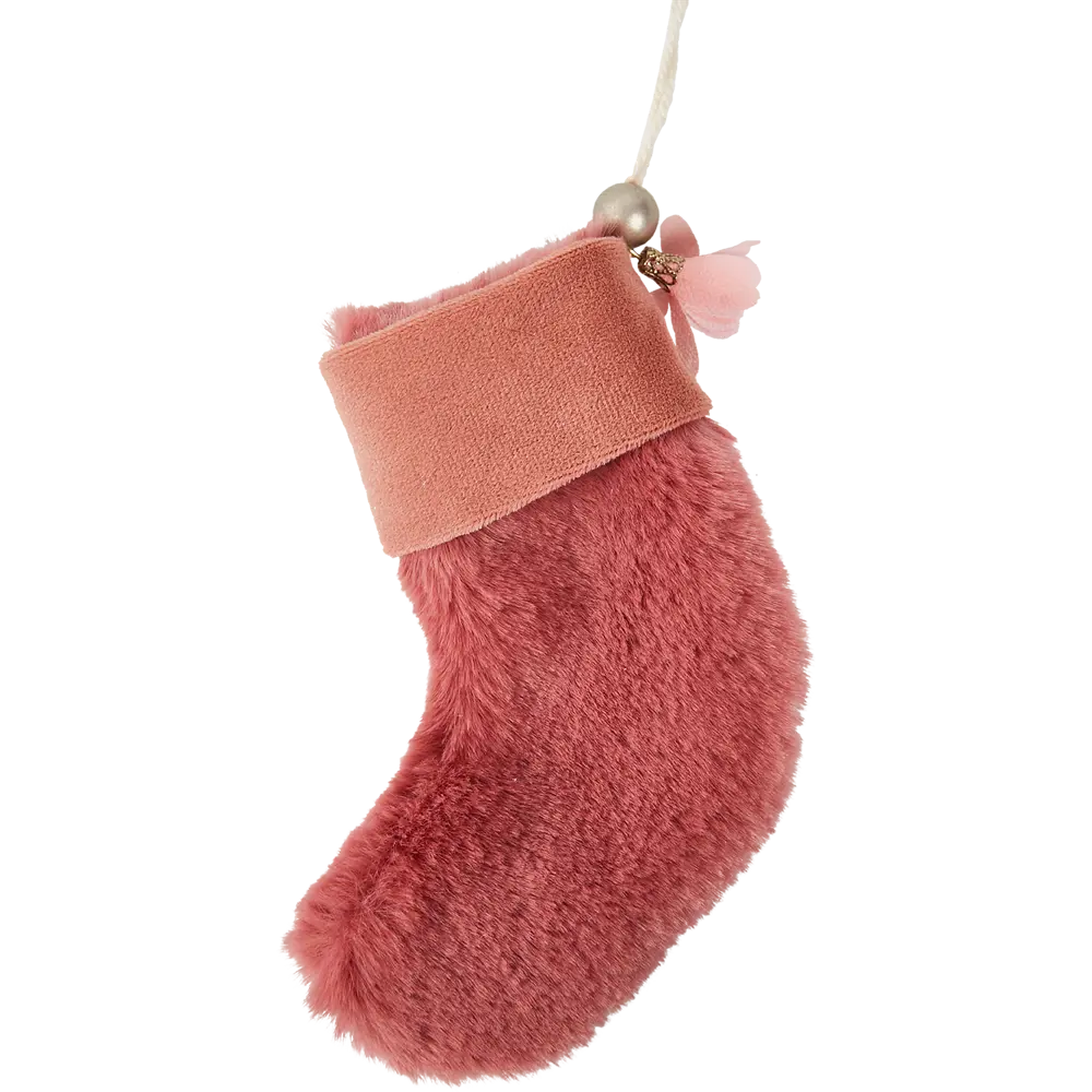 87036553 Елочная игрушка Носок 14x9.5 цвет розовый STLM-0959634 Santreyd 
