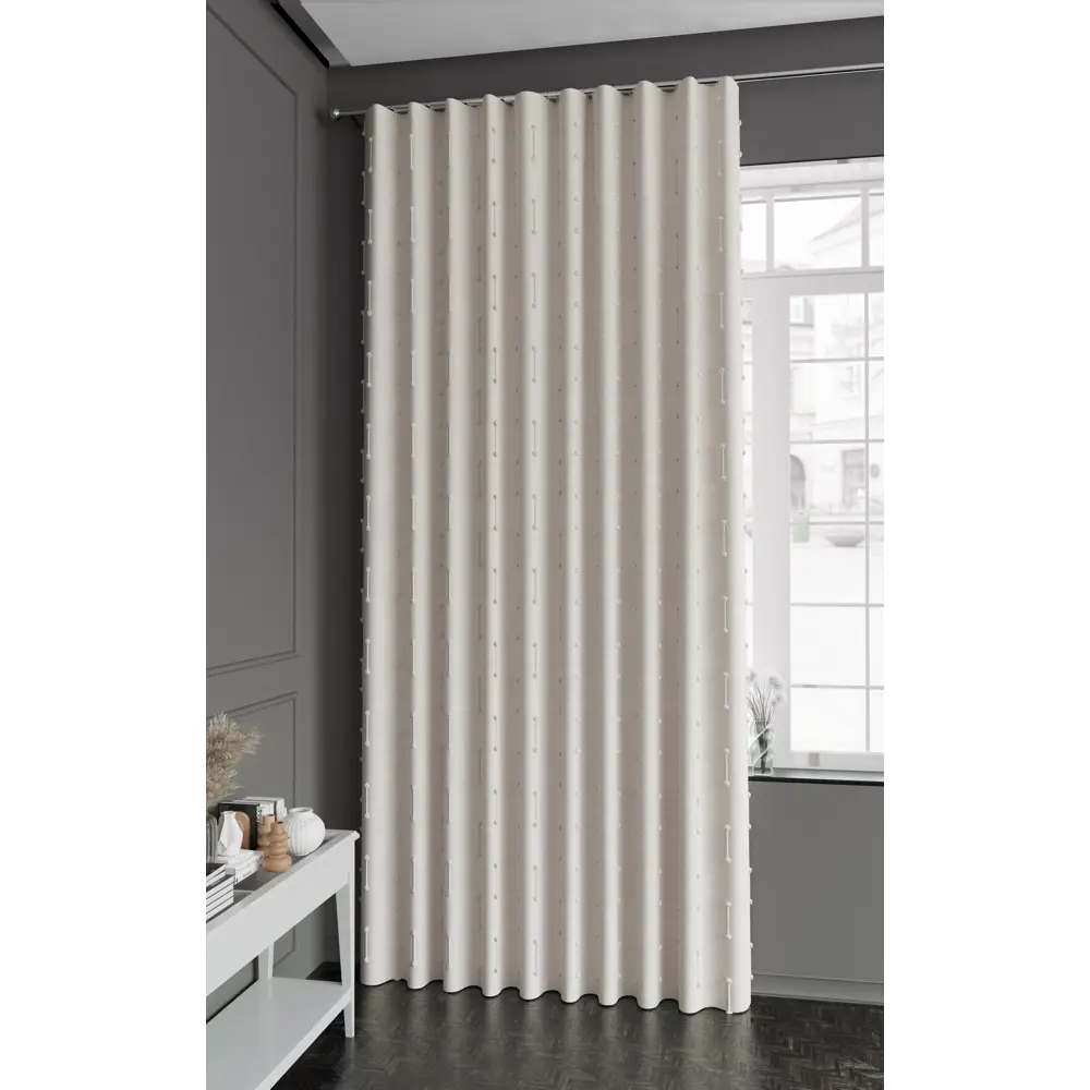 Штора MIAMOZA Даниэла 200x280 см бежевая рогожка 89405540 STLM-1574979