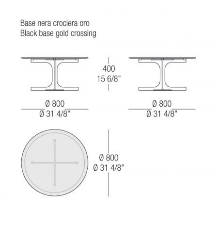 Круглый стеклянный журнальный столик MisuraEmme JANUS ARCH-00048633 - Вид №4