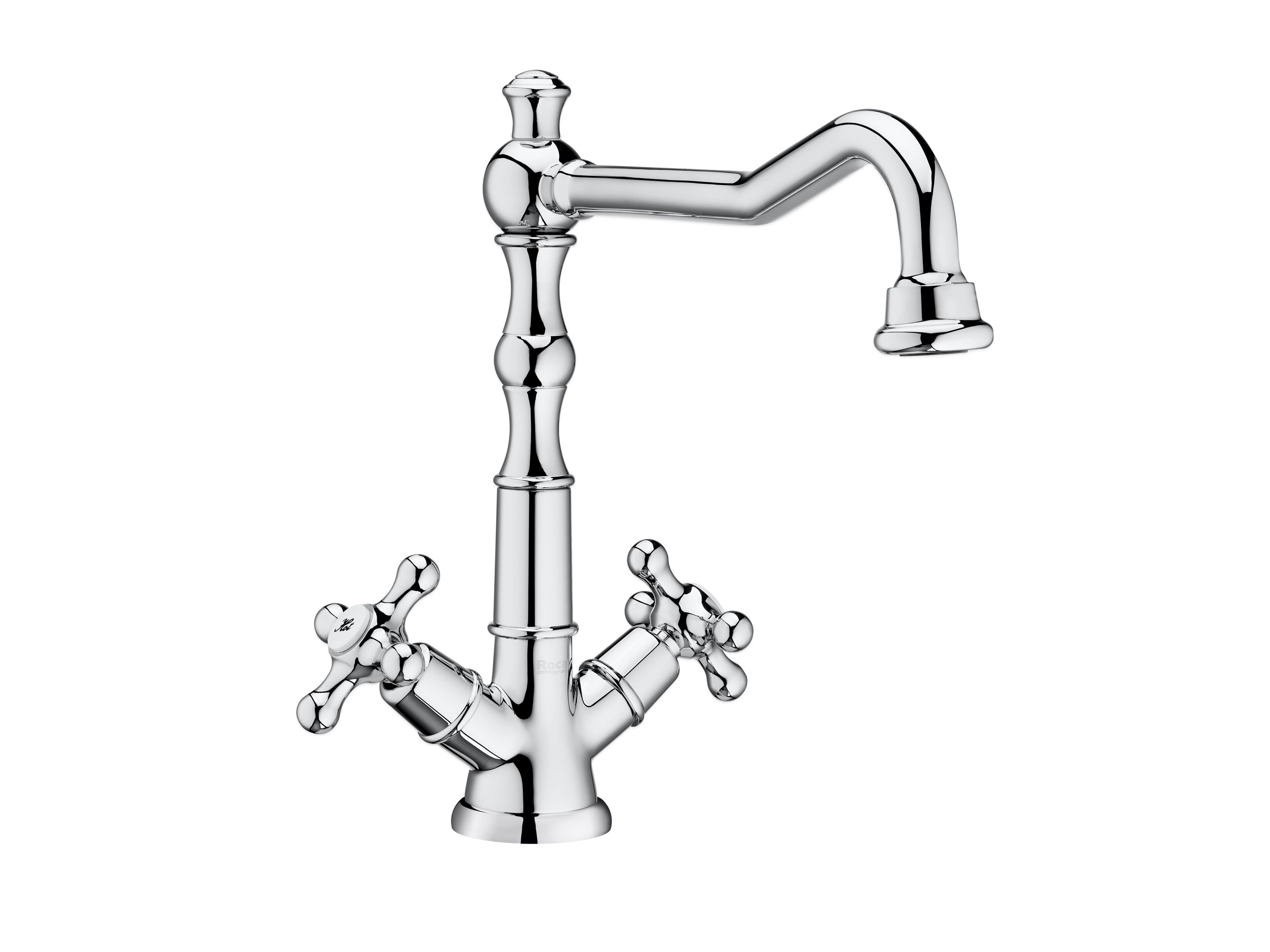 Хромированный латунный смеситель для раковины с раздельными розетками Roca Carmen ARCH-00085033 - Вид №1