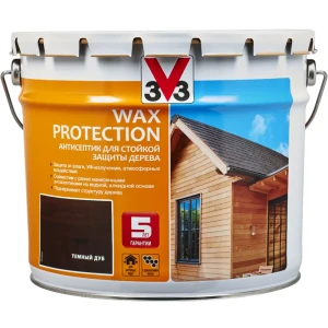 98294356 Антисептик алкидный для дерева V33 WAX PROTECTION с добавлением воска полуглянец темный дуб 9 л STLM-1501223