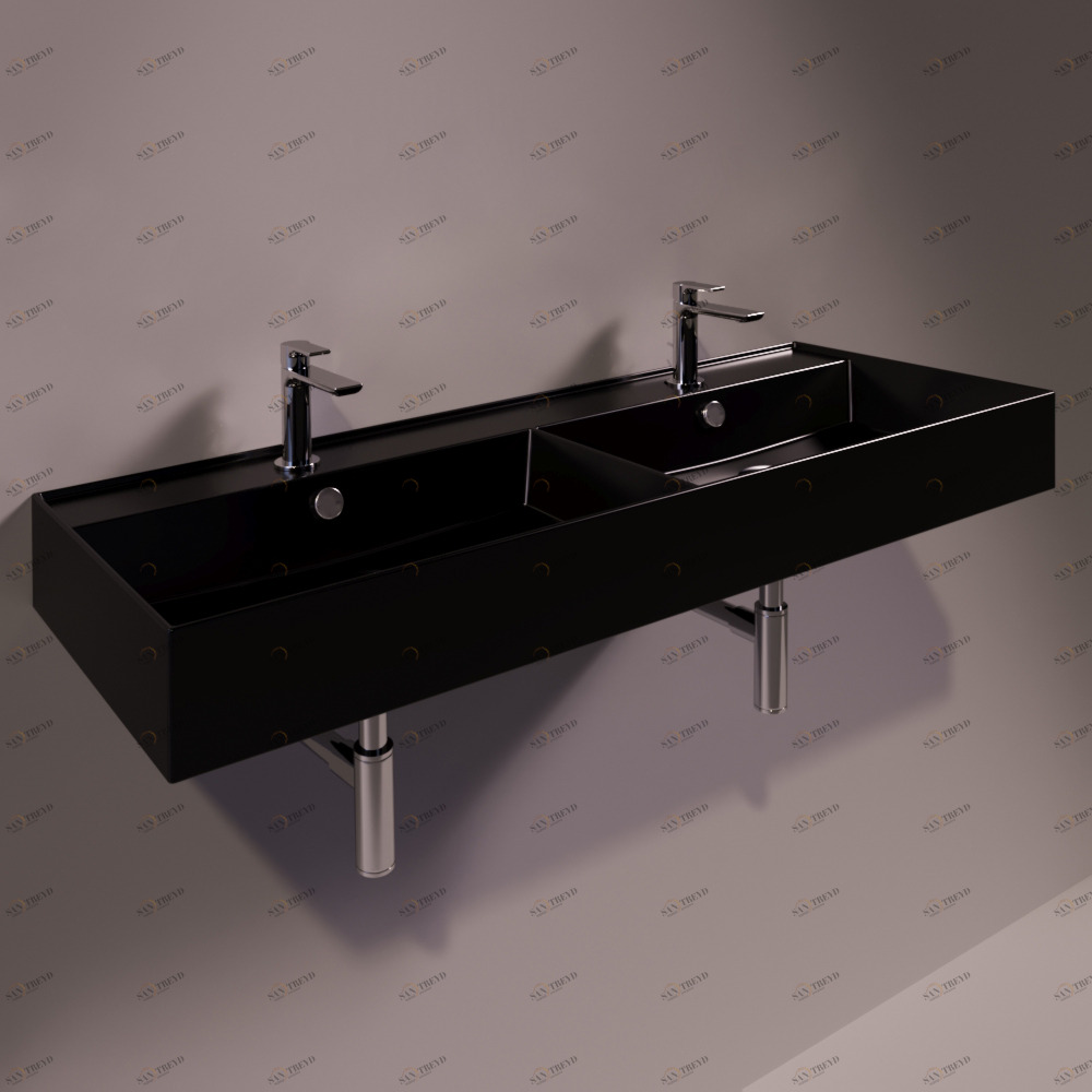 AG121DNERO Подвесная раковина настенная прямоугольная Simas Agile черная