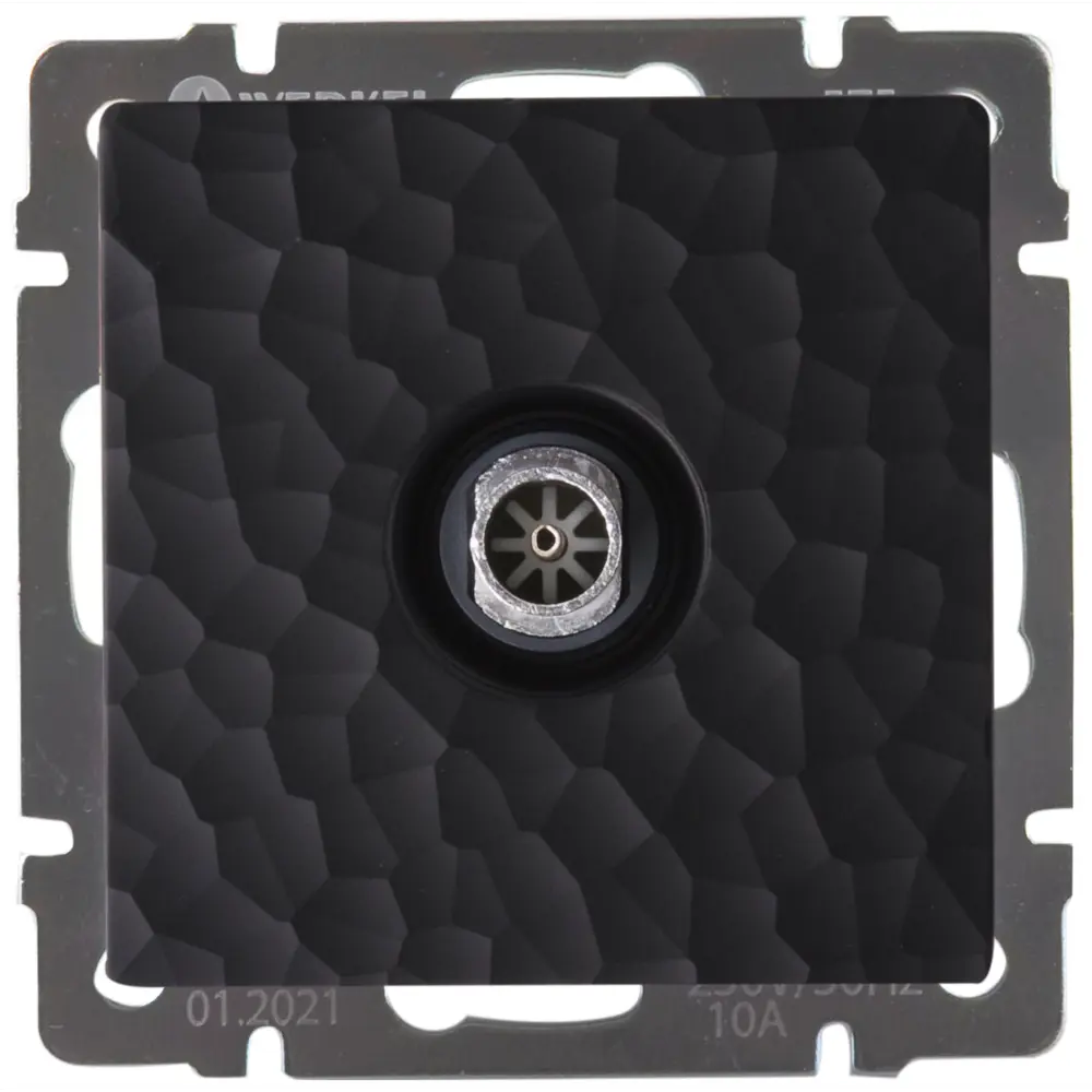 ТВ-розетка оконечная встраиваемая Werkel Hammer без заземления цвет черный 84684349 STLM-2105937