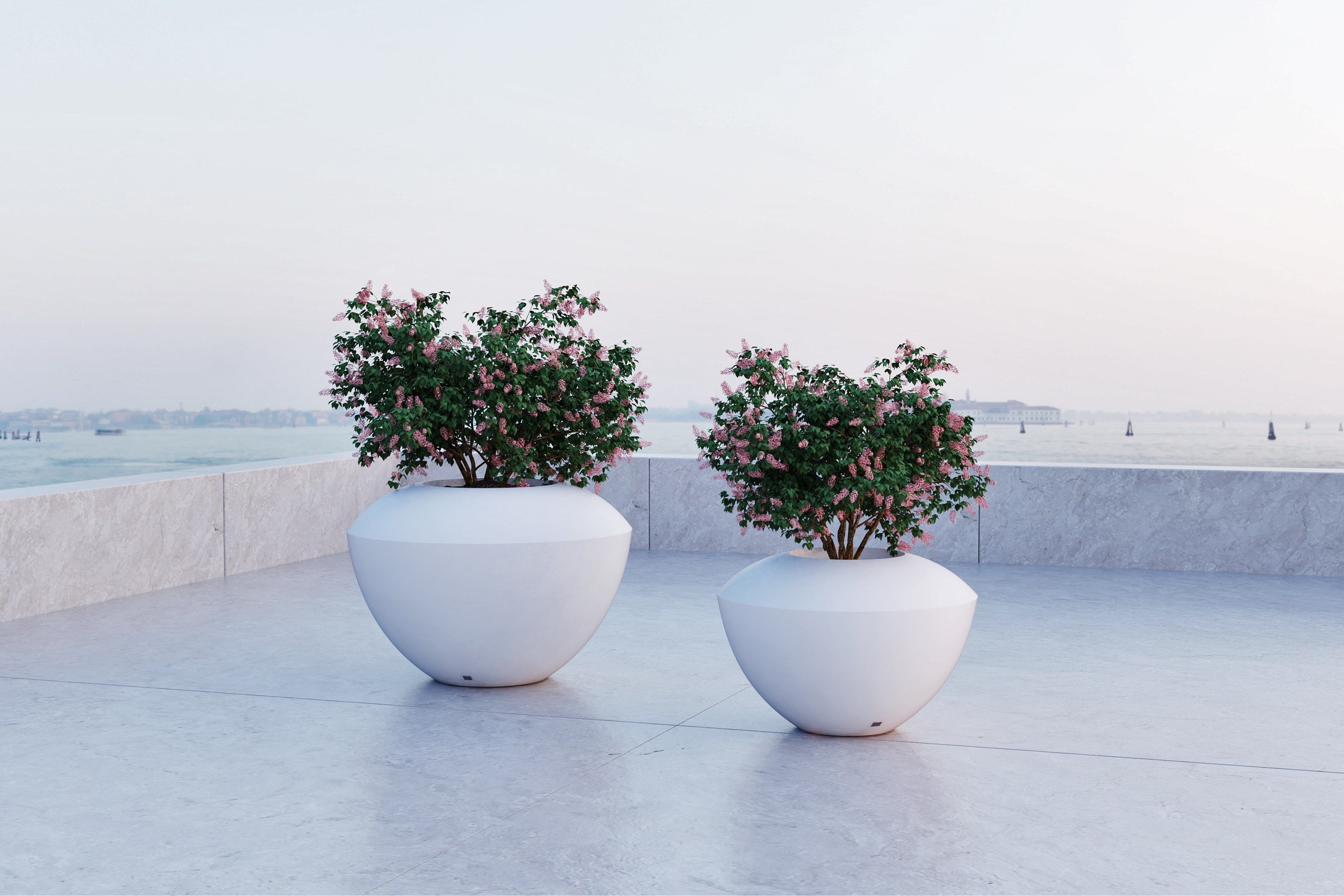 Круглый садовый горшок из стекловолокна GANSK SPIN ARCH-00106017 - Вид №7