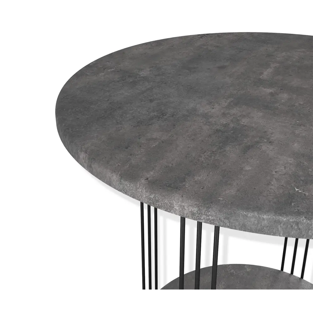 Столик журнальный круглый 49.5x49.5 см серый/черный Sheffilton STLM-2124364 - Вид №1