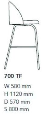 Mobboli Высокий табурет со спинкой Chelsea 700 tf - Вид №2