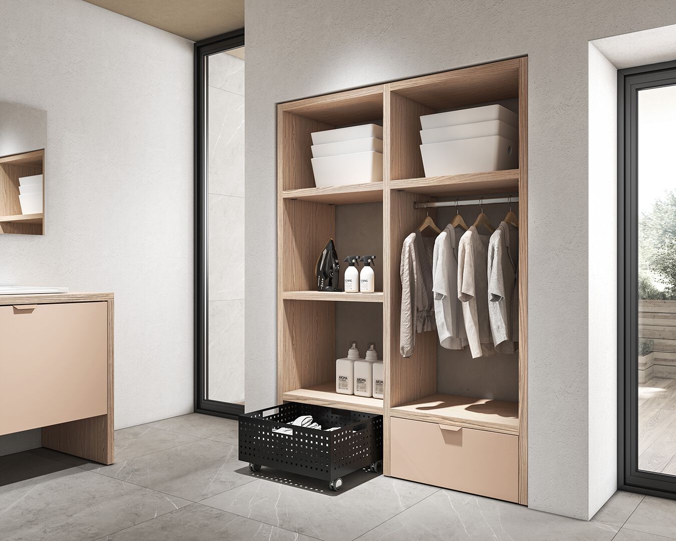 Шкаф для белья со стиральной машиной BMT Kosmo ARCH-00096920 - Вид №2