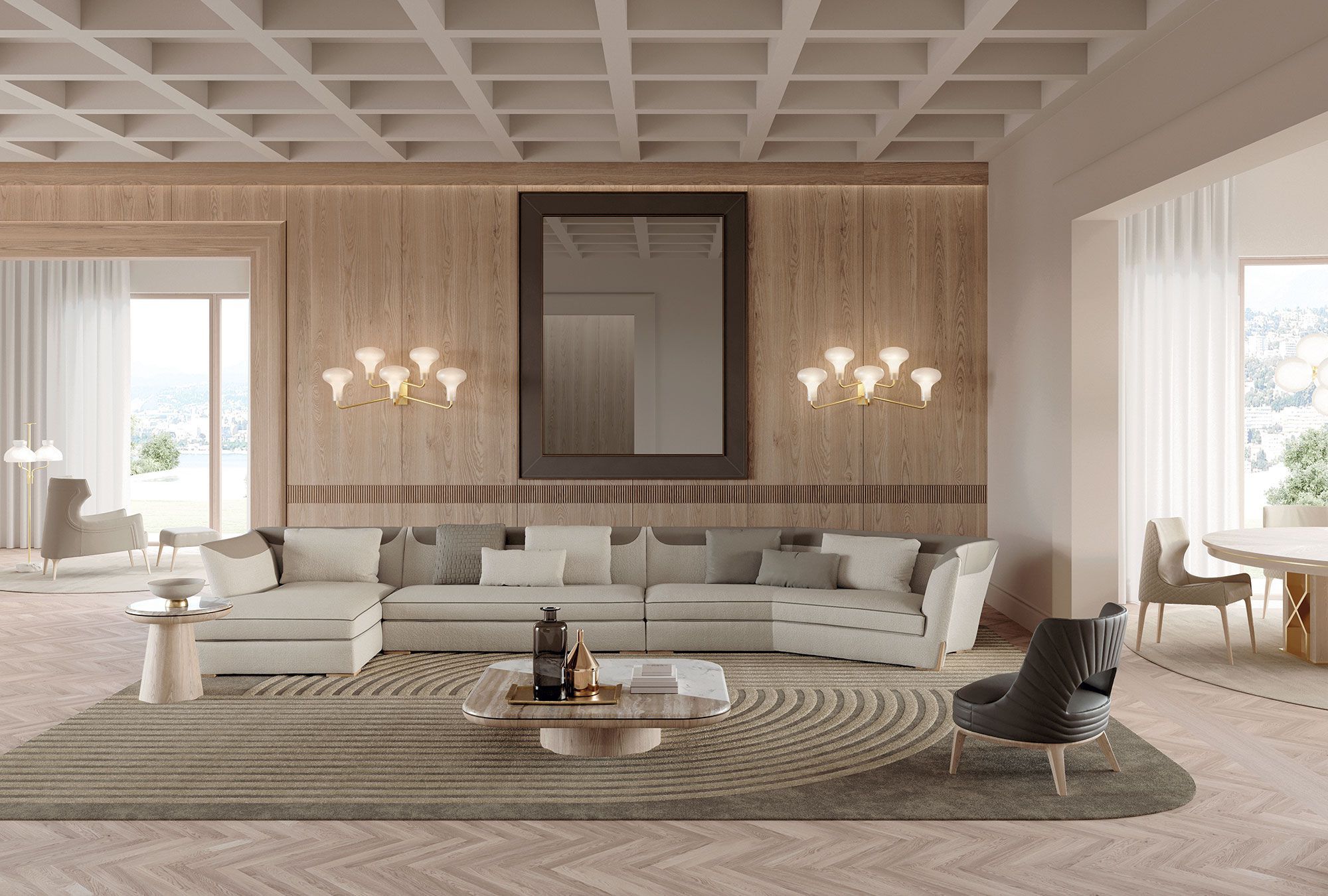 Модульный тканевый диван Vittoria Frigerio VIVALDI ARCH-00140723 - Вид №1