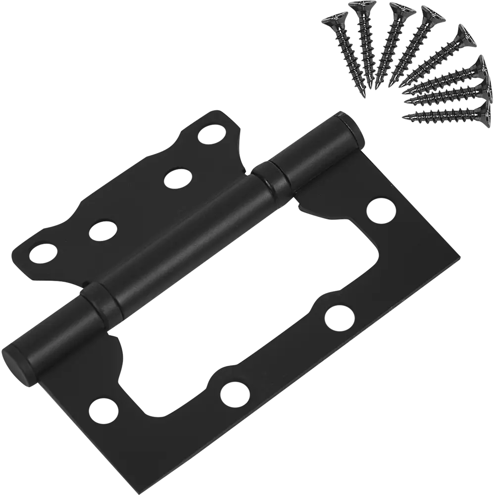 Петля дверная накладная 100x75x2.5 мм сталь цвет черный ADDEN BAU STLM-2162540 - Вид №1