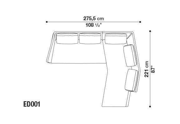 Угловой диван из ткани B&B Italia Эдуард ARCH-00007771 - Вид №1