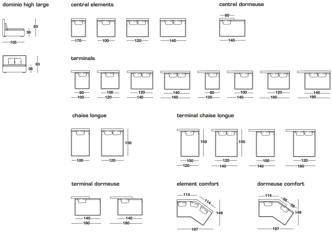 Frigerio Salotti Модульный диван из ткани с высокой спинкой Dominio sun-id-1499372 - Вид №3