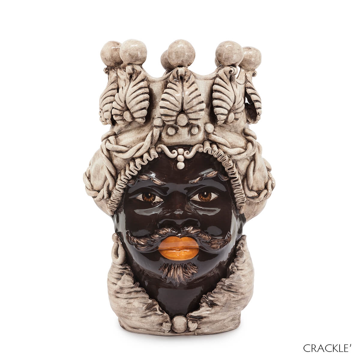 200655-77 ABHIKA ВАЗА МУЖСКАЯ МОРО БОЛЬШАЯ DK.BROWN  - Вид №4