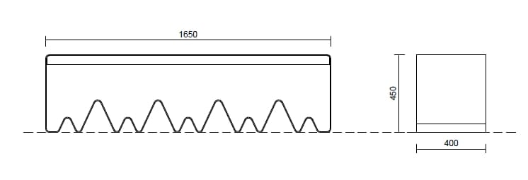 Стальная скамья без спинки Studio Città WAVE ARCH-00106745 - Вид №2