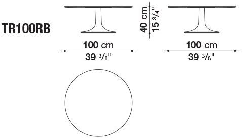 B&B Italia Outdoor Круглый садовый столик из бетона Fiore sun-id-1422984 - Вид №2