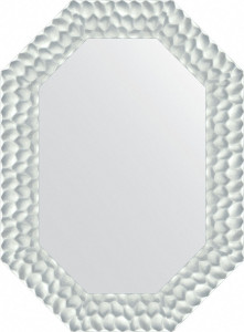 BY 7301 Зеркало в багетной раме - перламутровые дюны 89 mm EVOFORM Octagon