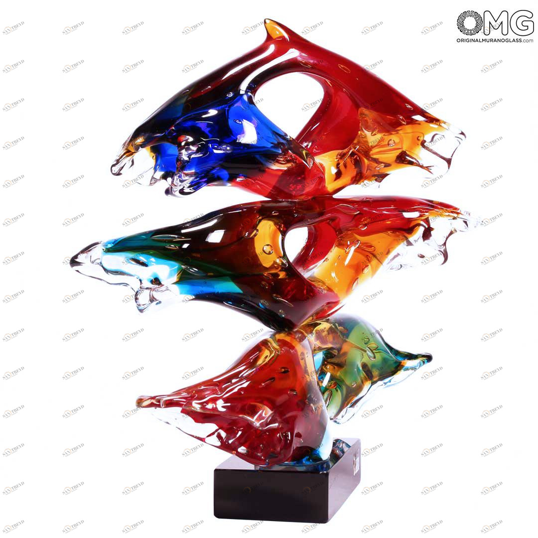 4573 ORIGINALMURANOGLASS Наблюдатель - Абстрактная скульптура - муранское стекло OMG 39 см 