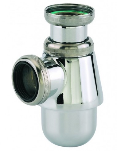 141300 000 00  Сифон для мойки, хромированный, регулируемый размер 35/90 мм, выход D 32 мм, латунь Valentin Хром  - Вид №1