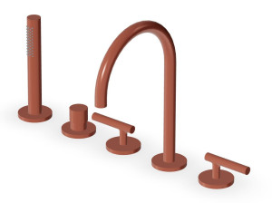 Смеситель для ванны с 5 отверстиями и ручным душем