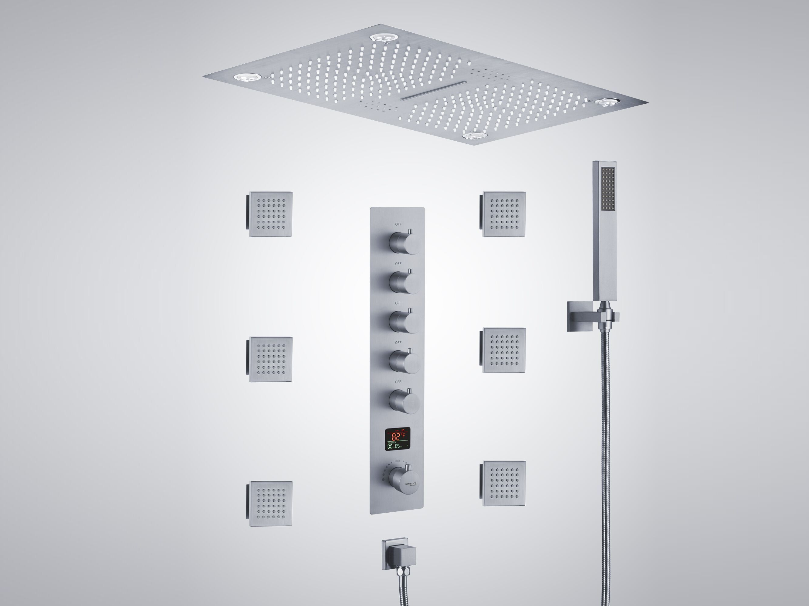Светодиодный электронный термостатический набор для душа Fontana Showers MONTHLERY ARCH-00047493