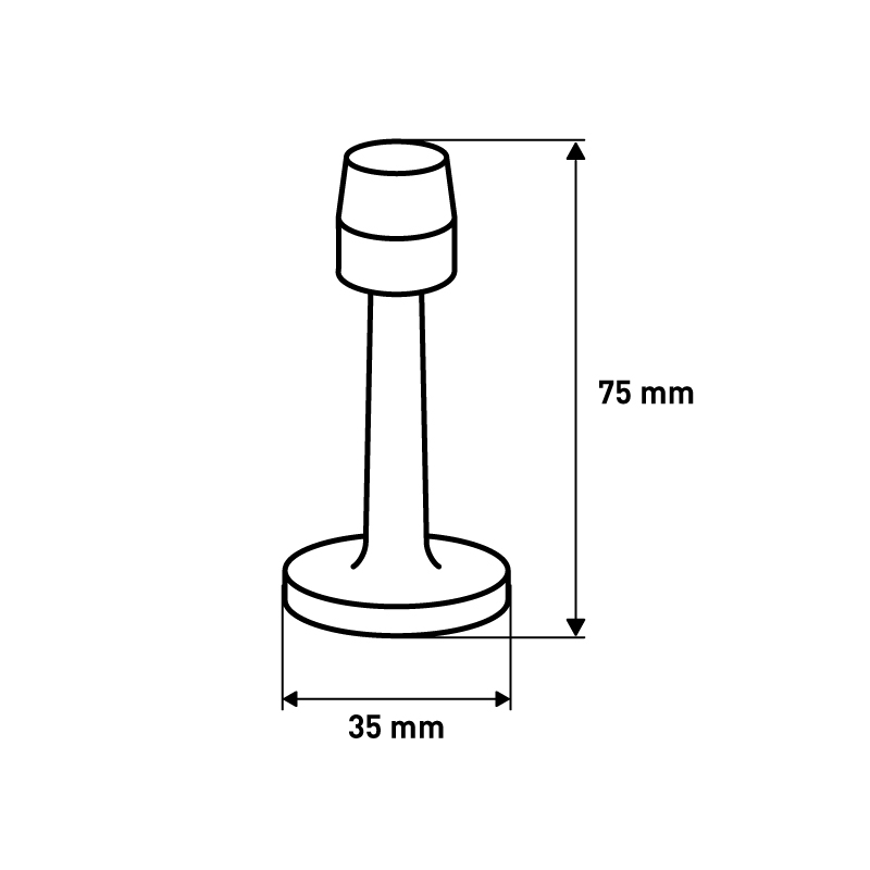 Дверной стопор простой , 35х35х75 мм, золото LJPS0046 Public Steel Россия  - Вид №1