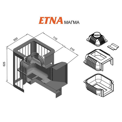 Печь каменка для бани Этна Магма 18 (Панорама) 4653 - Вид №1