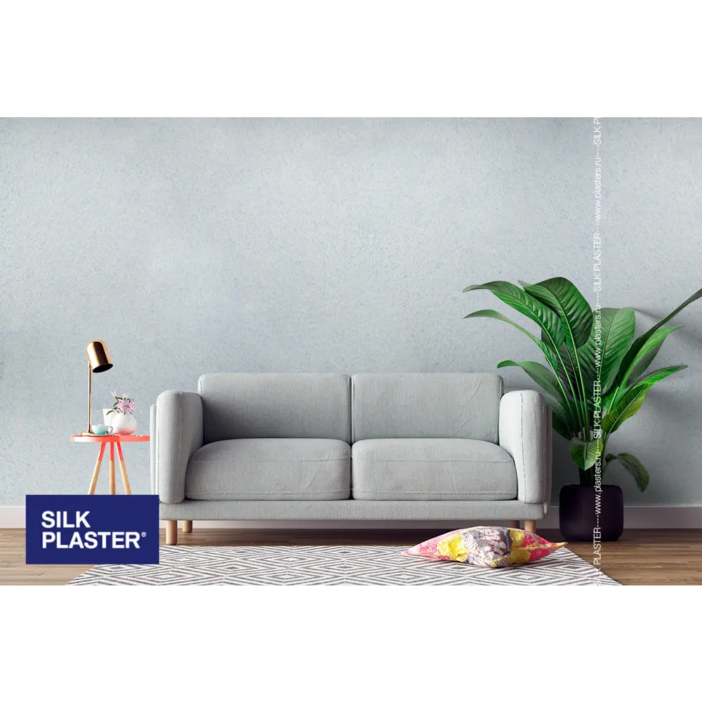 Жидкие обои Silk Plaster Absolute А206 0.7 кг цвет голубой пастельный STLM-2109053 - Вид №3