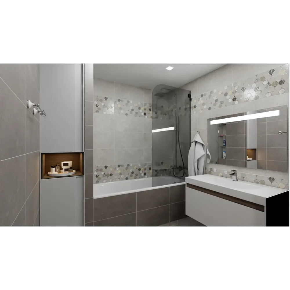 Плитка настенная Lounge Dark 30x60 см 1.62 м² цвет темно-серый 84299703 STLM-2175013 Santreyd - Вид №7