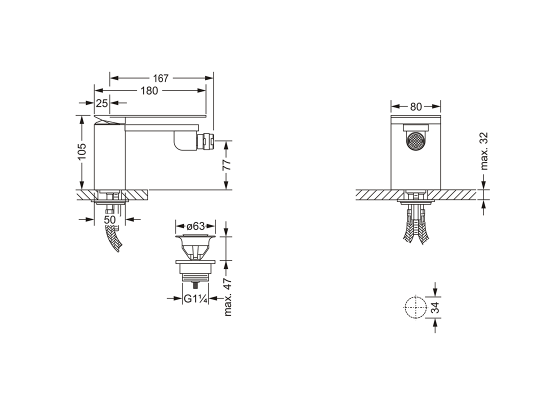 Смеситель для биде однорычажный JOERGER Plateau 630.10.111.000 - Вид №1