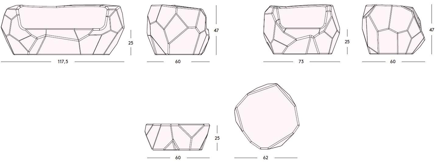 Magis Диван из полиэтилена Piedras sun-id-1397095 - Вид №2