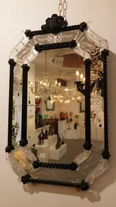 1780 ORIGINALMURANOGLASS Венецианское зеркало Чёрная Принцесса - муранское стекло  см