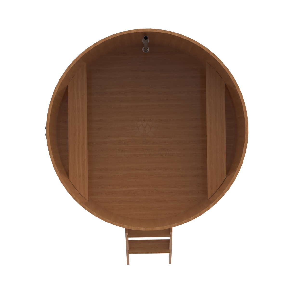 1337 Купель круглая из дуба d=1,80х1,1 натуральная Alyarus  - Вид №4