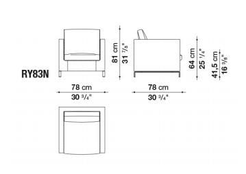 Тканевое кресло с подлокотниками B&B Italia ARCH-00102055 - Вид №3