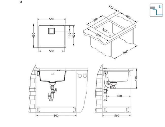 Мойка Alveus Quadrix 50 GRANITAL 1108038 - Вид №4