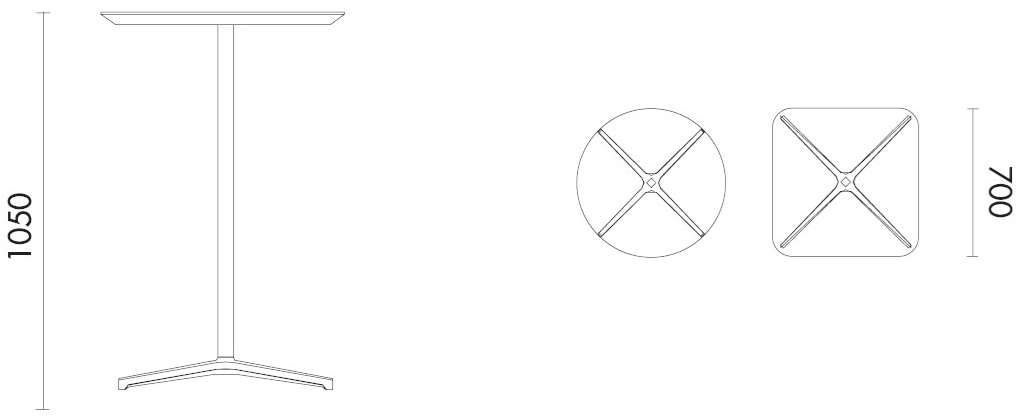 Grado Design Круглый высокий стол из дуба на алюминиевой основе Ray Ray-tb-03 - Вид №2