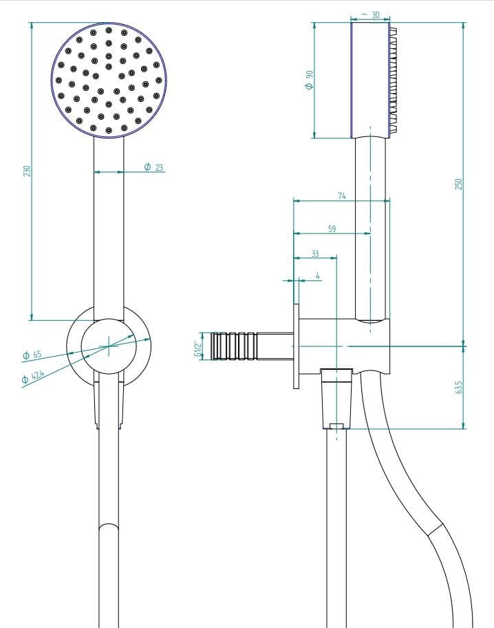 Стержень из нержавеющей стали с ручным душем Zazzeri Z316 MONO ARCH-00118652 - Вид №6