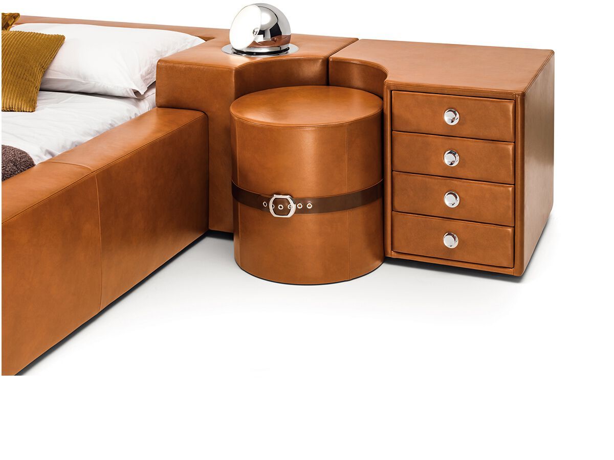 Кожаная двуспальная кровать со встроенными тумбочками i 4 Mariani Tukroma ARCH-00086455 - Вид №4