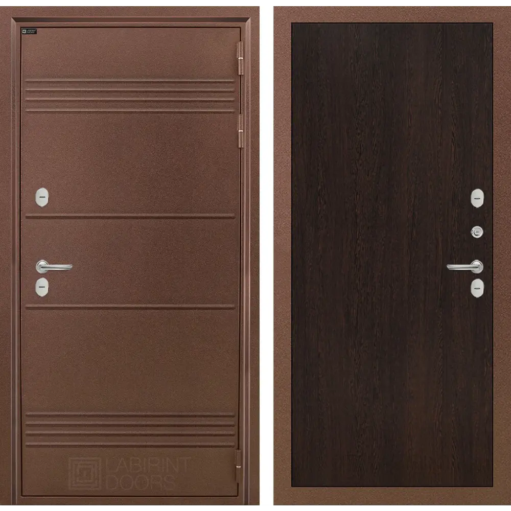 91027132 Входная дверь Labirintdoors Термо Лайт П-05 правый 205х88см венге/антик медный STLM-0900275