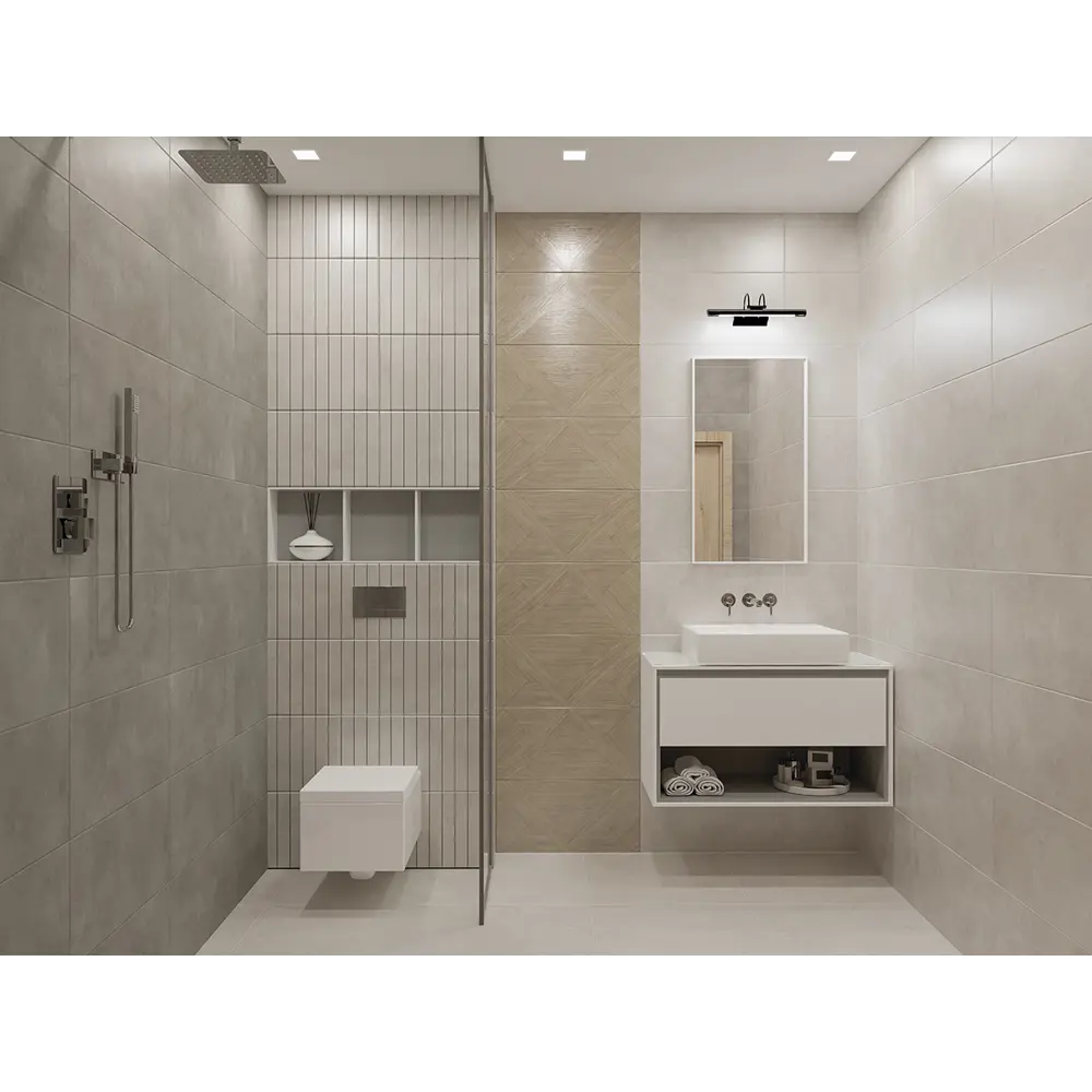 89365805 Декор настенный Azori Cemento 31.5x63 см матовый цвет серый STLM-0943564  - Вид №3